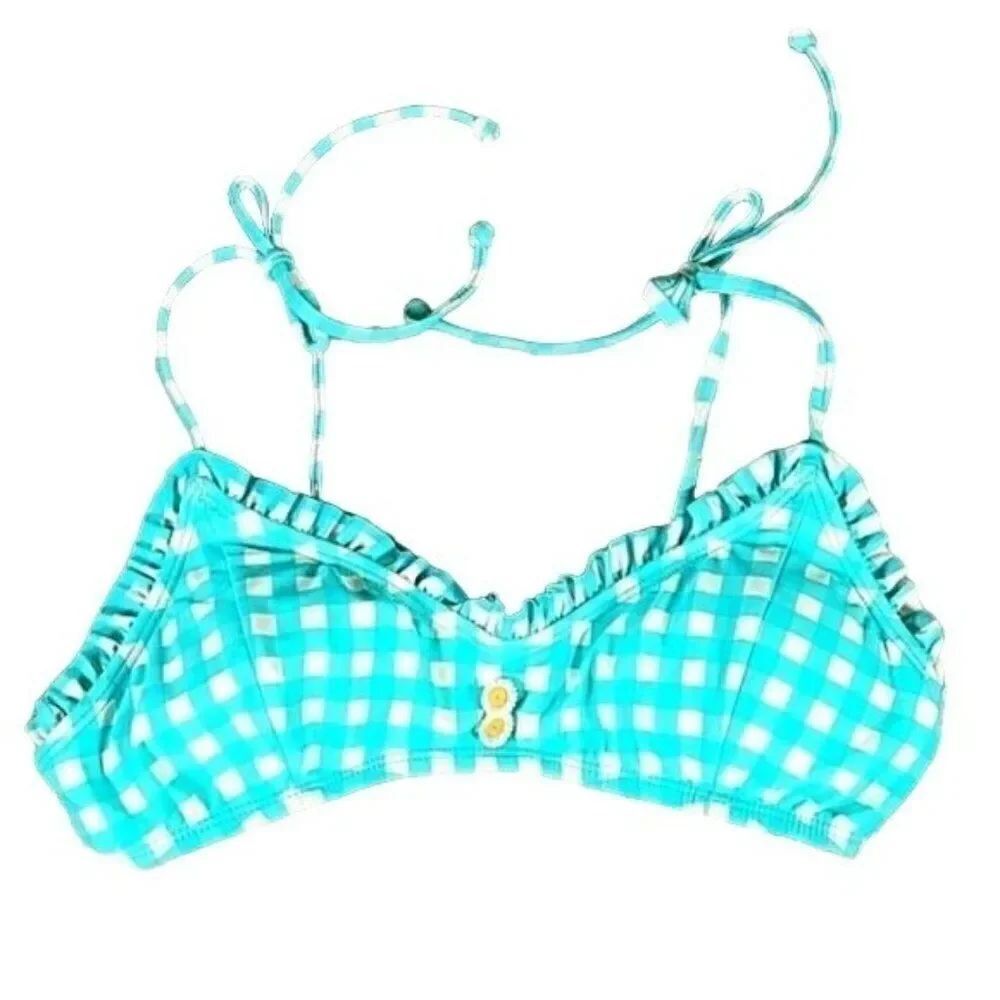 The Bikini Lab Gingham Swim Top Sz M